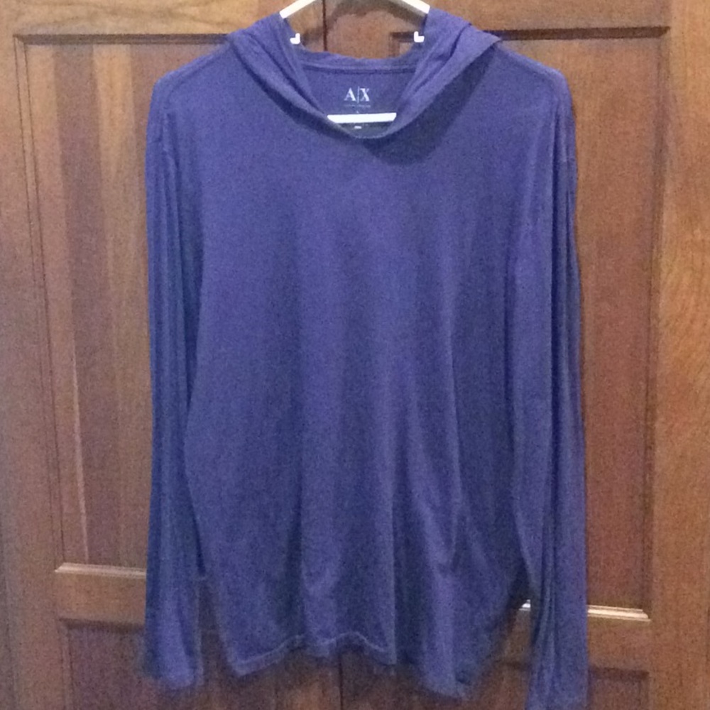 EUC Armani Exchange Purple Hooded Tee